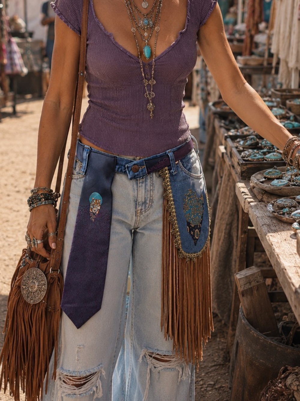 B1 Custom Upcycled Boho Fanny Belt